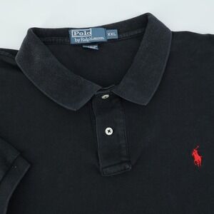 Polo‎ by Ralph Lauren XXL Polo Shirt Classic Fit Black Short Sleeve Red Logo